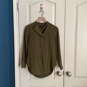 Madewell Longsleeve Olive Silk Blouse XSmall